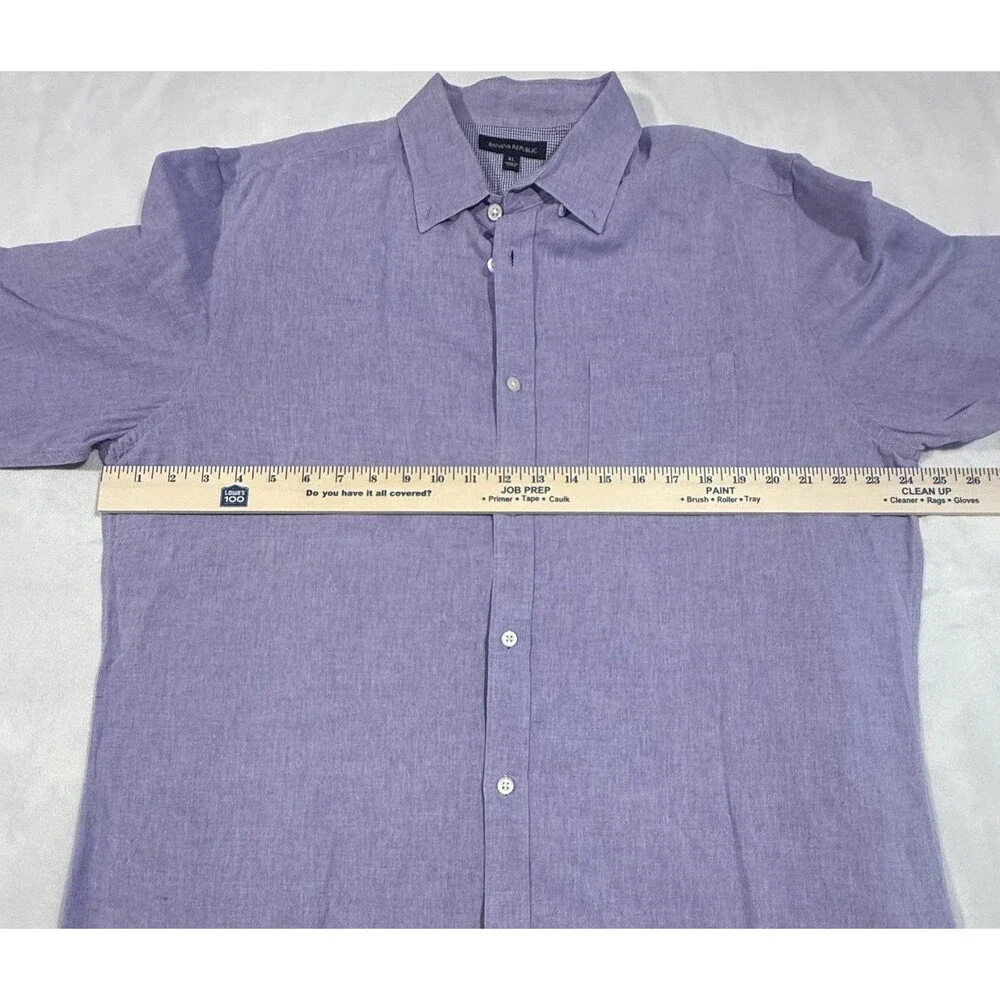 Banana Republic Shirt Men's Size XL Purple Soft Wash Button Up Casual Preppy EUC